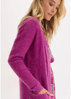 Longstrickjacke in Flauschoptik