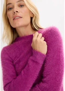 Longstrickjacke in Flauschoptik