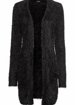 Longstrickjacke in Flauschoptik