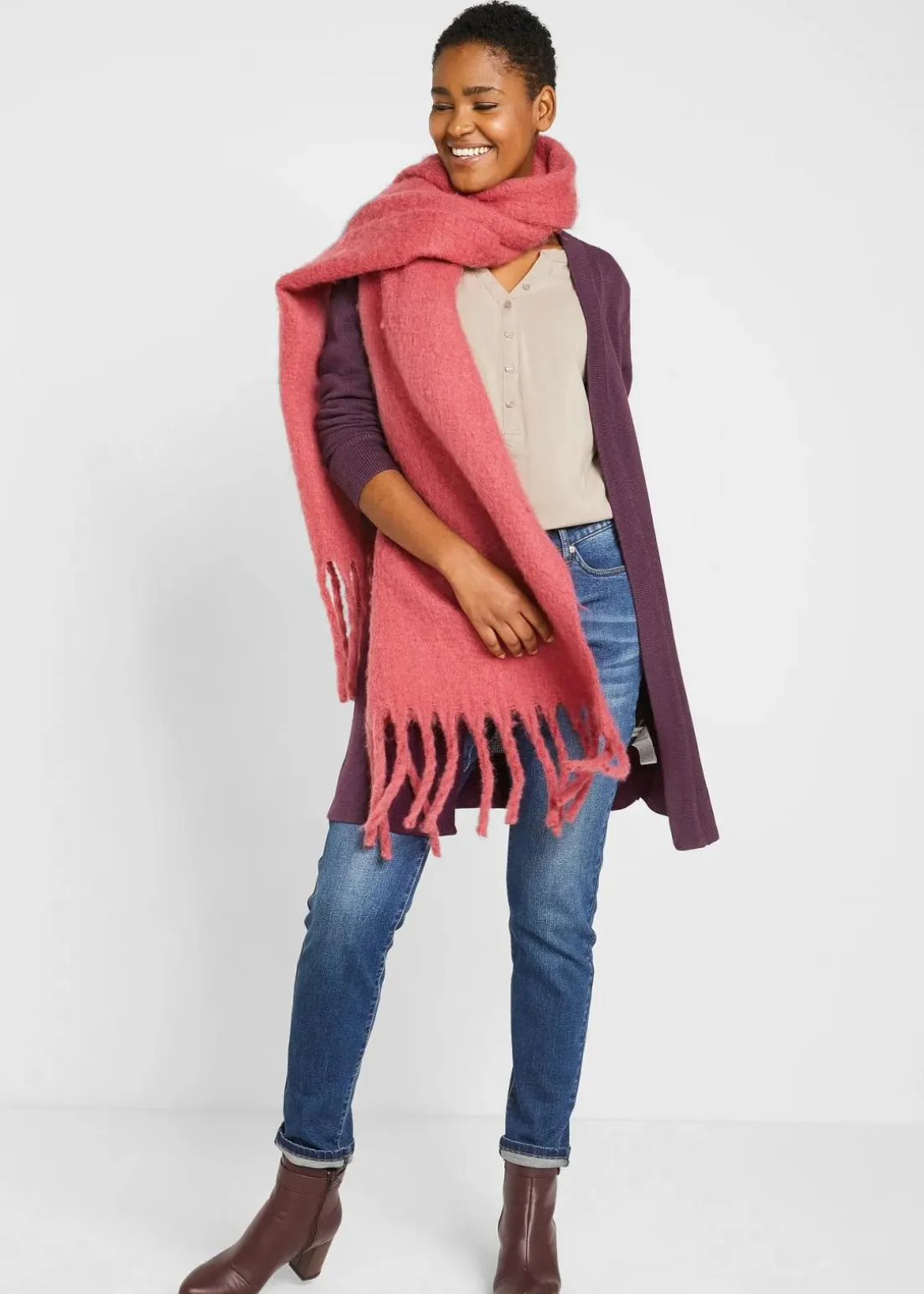 Longstrickjacke, Langarm