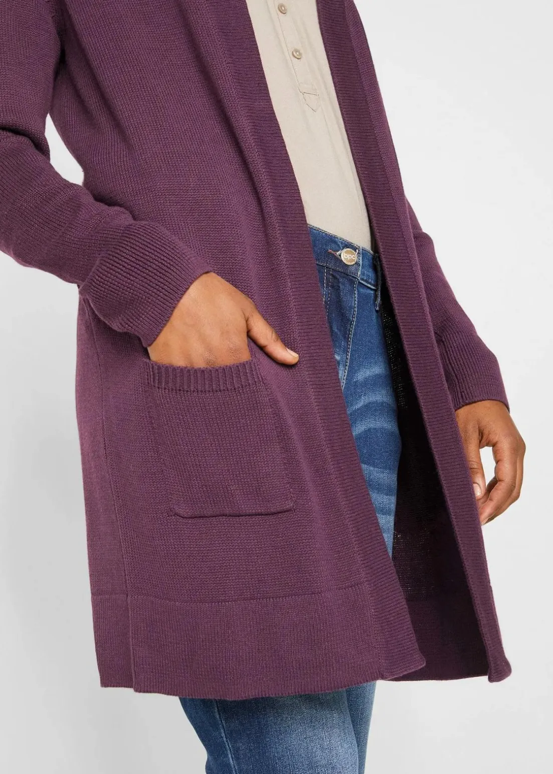 Longstrickjacke, Langarm