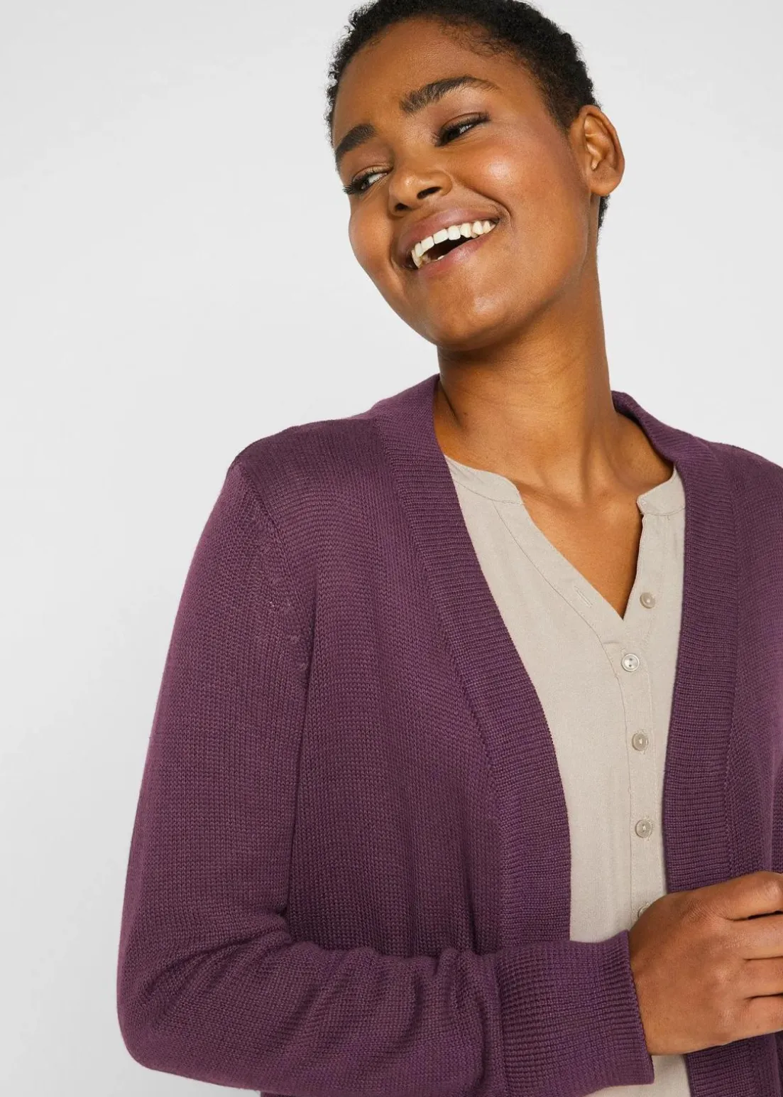 Longstrickjacke, Langarm