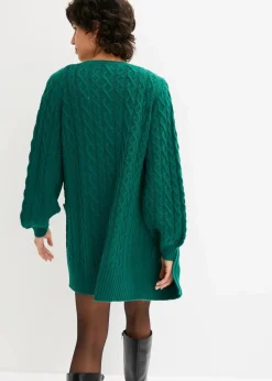 Longstrickjacke mit Ballonärmeln
