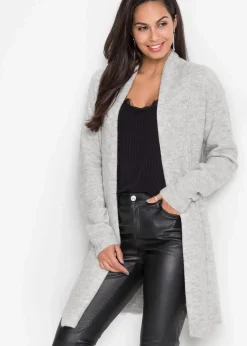 Longstrickjacke mit Schalkragen