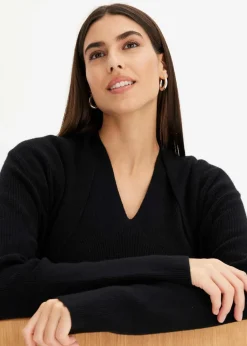 Longstrickjacke mit Viskose