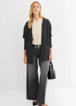 Long-Sweatjacke aus weichem Baumwoll-Mix