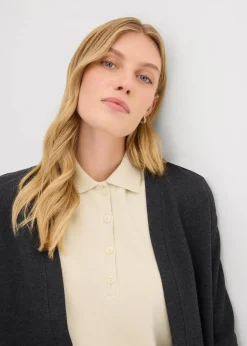 Long-Sweatjacke aus weichem Baumwoll-Mix