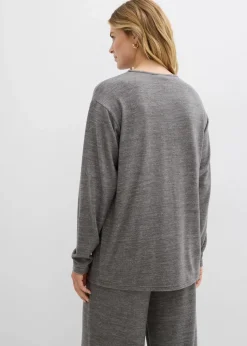 Long-Sweatshirt in Strickoptik