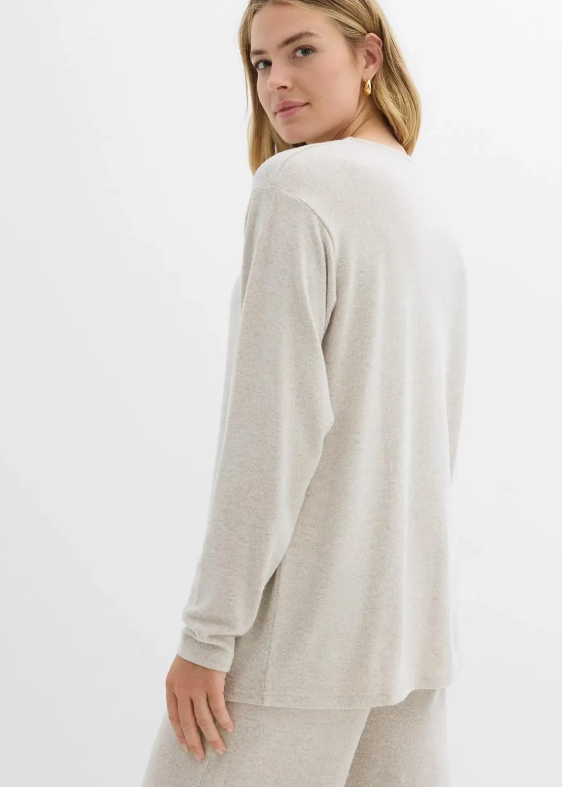 Long-Sweatshirt in Strickoptik