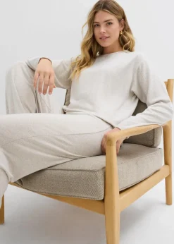 Long-Sweatshirt in Strickoptik