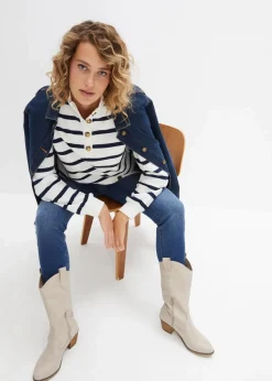 Longsweatshirt mit Troyer-Kragen