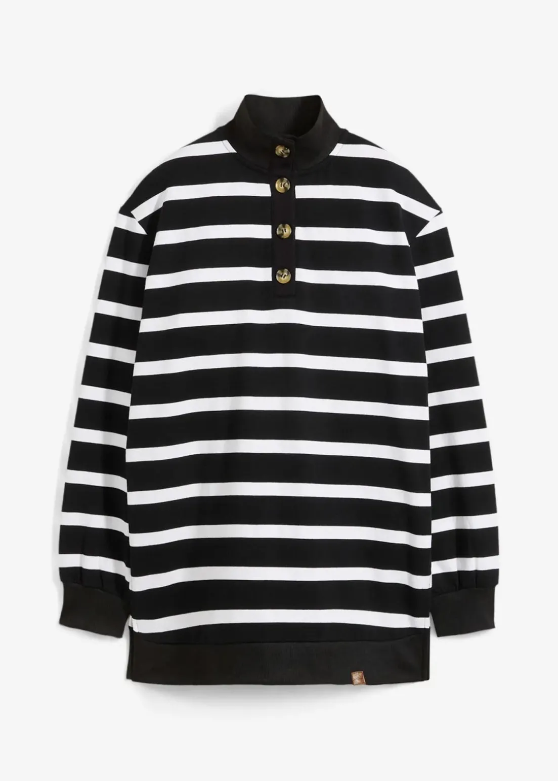 Longsweatshirt mit Troyer-Kragen