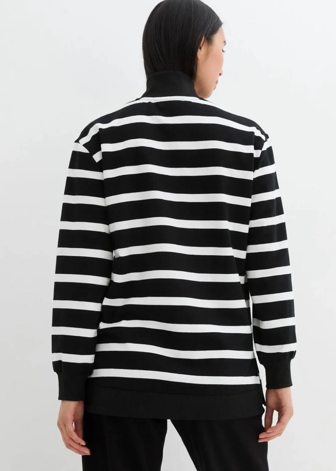 Longsweatshirt mit Troyer-Kragen