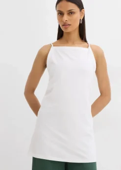 Long-Top aus elastischem Baumwoll-Mix