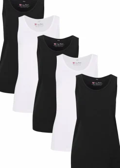 Long-Top aus reiner Baumwolle (5er Pack)