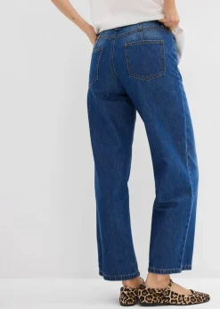 Loose Straight-Jeans Mid Waist, cropped