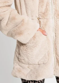 Lässige Fellimitat-Jacke