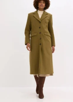 Mantel aus Wollimitat in Maxilänge