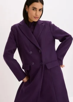 Mantel mit abknöpfbaren Fellimitatkragen