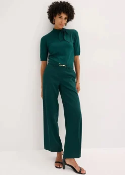 Marlenehose mit Ziergürtel