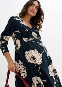 Maxi- Wickelkleid für die Schwangerschaft und danach