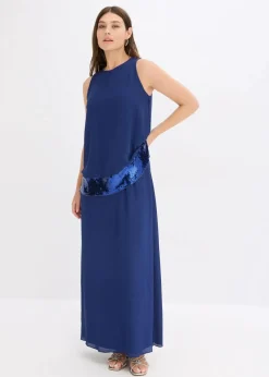 Maxikleid aus feinem Georgette mit Pailletten