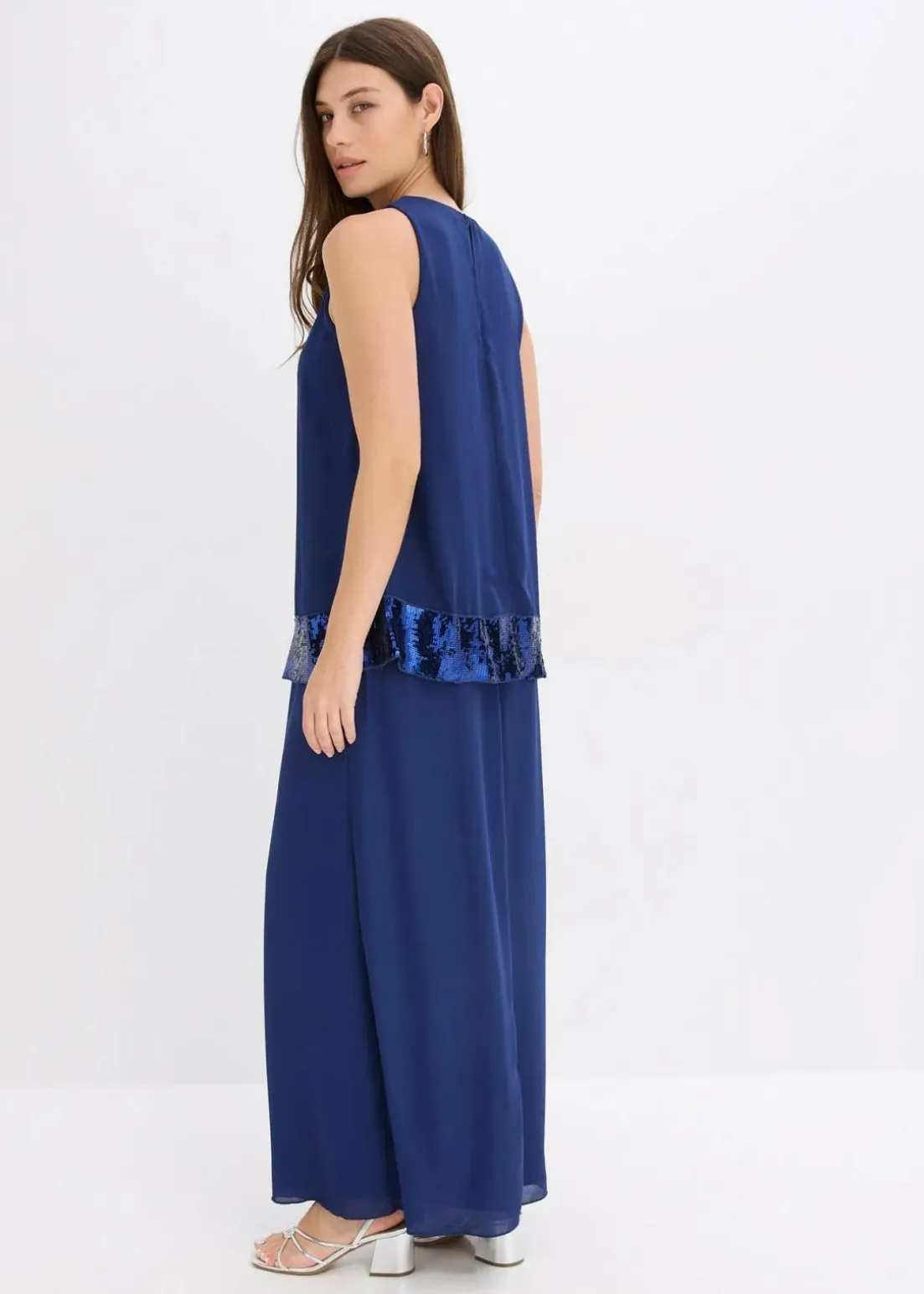 Maxikleid aus feinem Georgette mit Pailletten