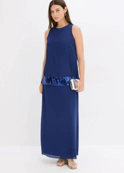 Maxikleid aus feinem Georgette mit Pailletten