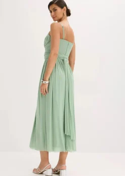 Maxikleid aus Mesh mit Tragevarianten