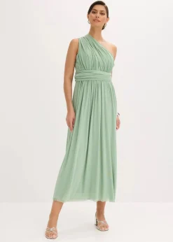 Maxikleid aus Mesh mit Tragevarianten