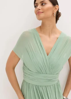 Maxikleid aus Mesh mit Tragevarianten