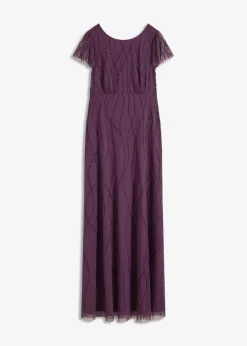 Maxikleid aus zartem Tüll mit Perlenstickerei