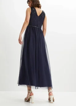 Maxikleid mit Paillettenstickerei