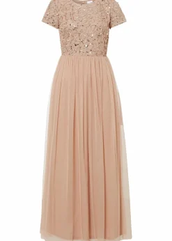 Maxikleid mit Paillettenstickerei
