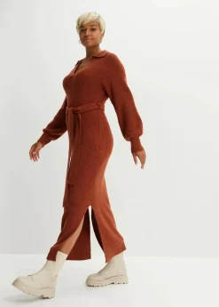Maxi-Strickkleid mit Gürtel (2-tlg. Set)