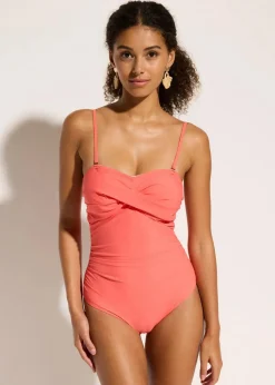 Medium Shape-Badeanzug mit Wickeloptik