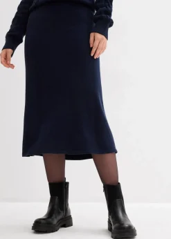 Midi Strickrock aus softem Viskose-Mix