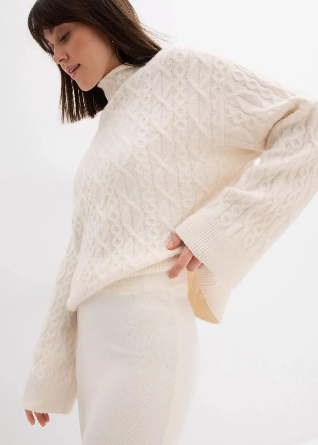 Midi Strickrock aus softem Viskose-Mix