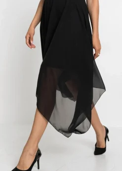 Midikleid aus feinem Chiffon mit Pailletten