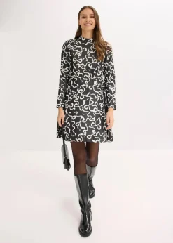 Midikleid aus fließendem Viskose-Mix