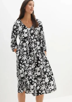 Midikleid aus fließender Viskose