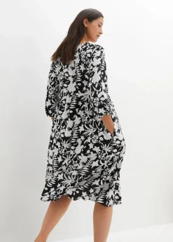 Midikleid aus fließender Viskose