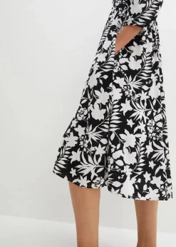 Midikleid aus fließender Viskose