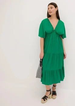 Midikleid aus fließender Viskose