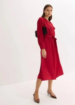 Midikleid aus glänzendem Satin