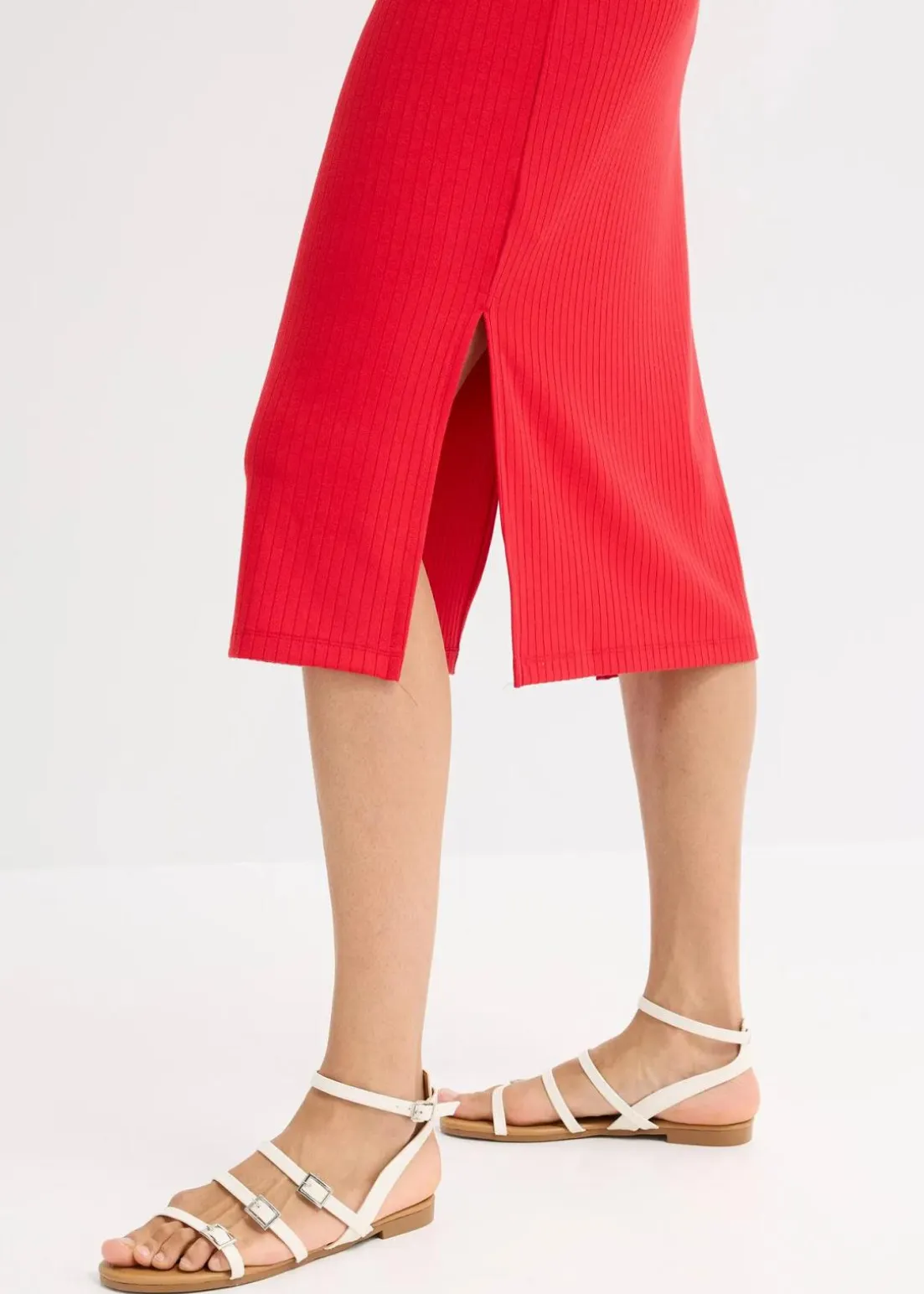 Midikleid aus weicher Rippe