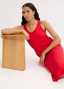 Midikleid aus weicher Rippe