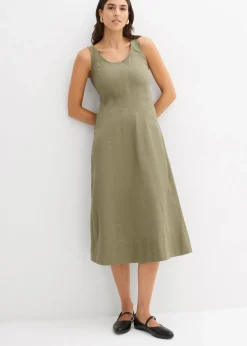 Midikleid mit vertikalen Nähten