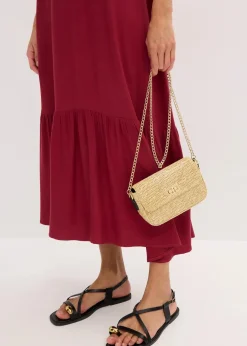 Midikleid mit Volants aus strukturiertem Crêpe