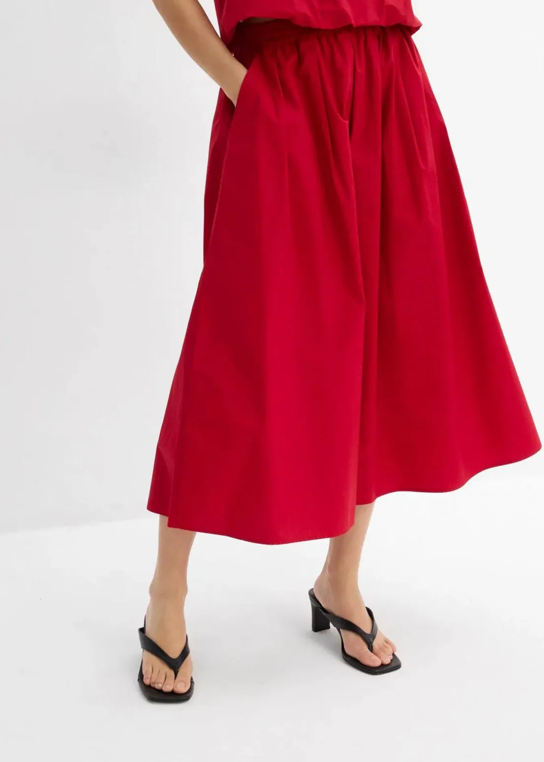 Midirock aus reiner Baumwolle